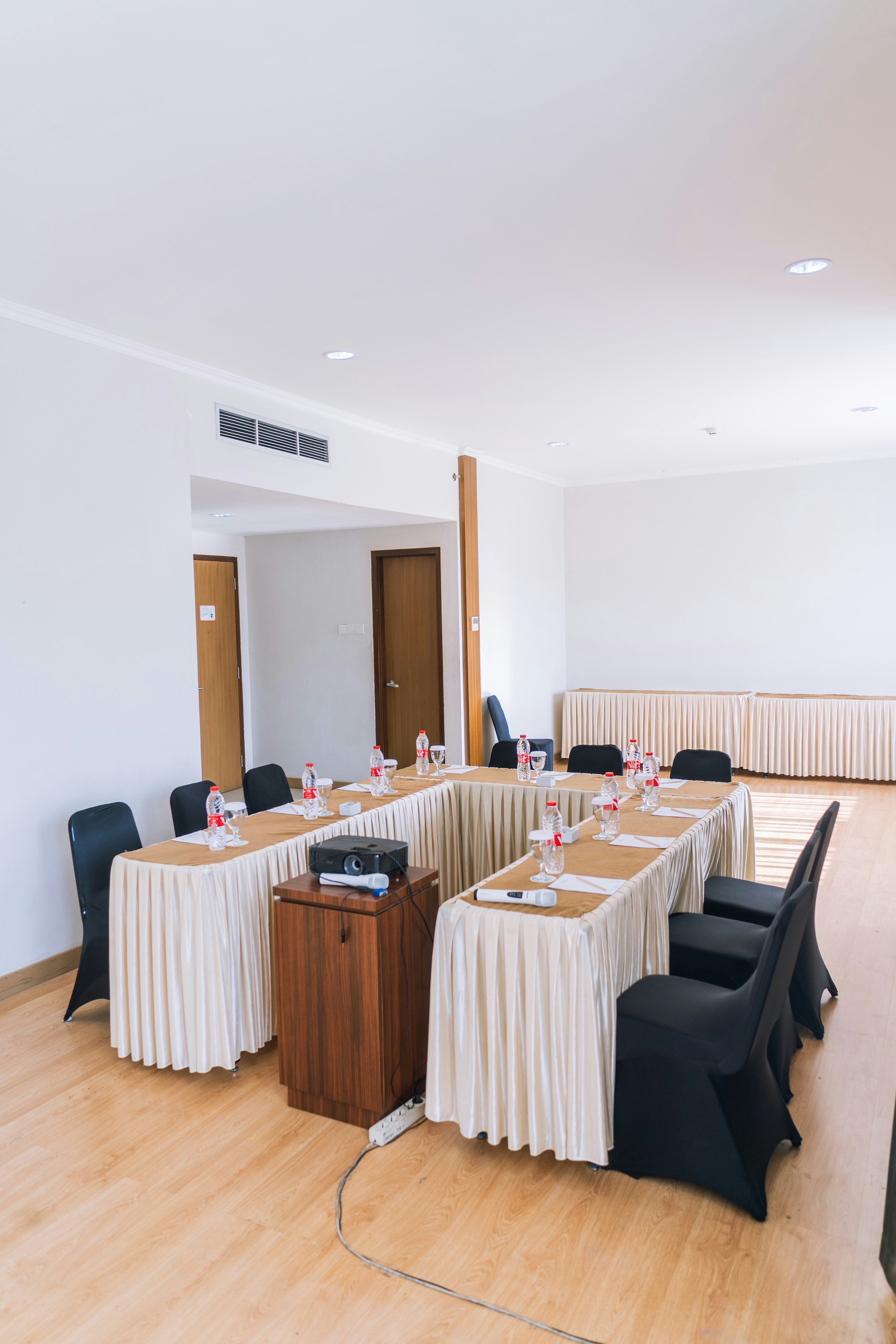 Modern conference room setup for a corporate seminar