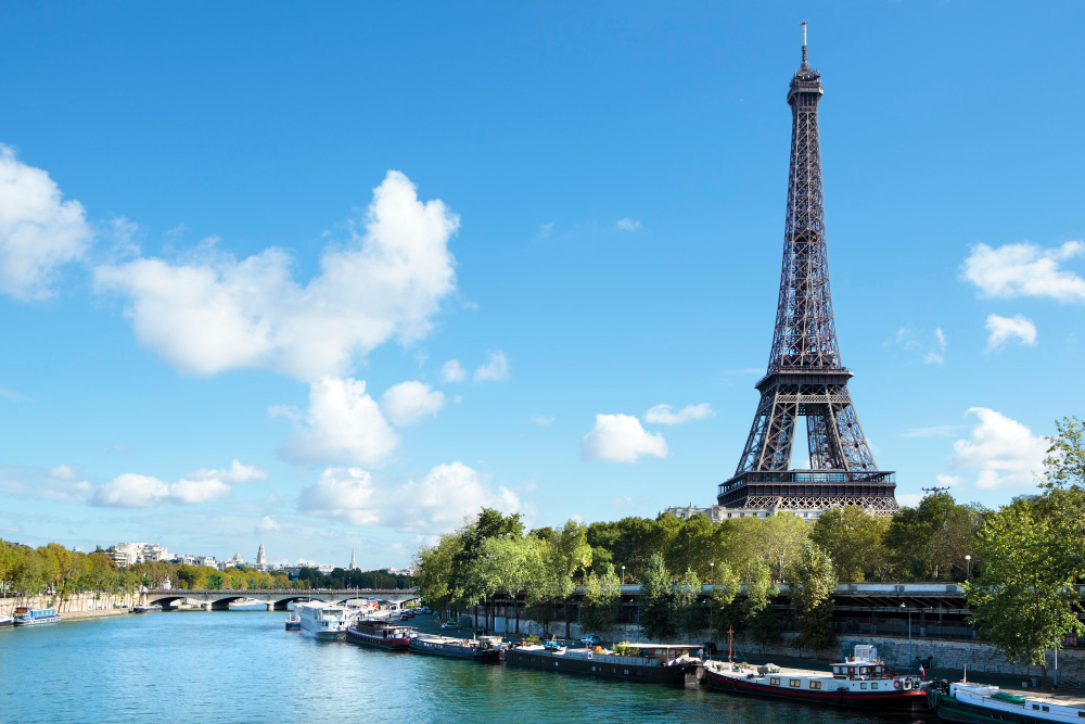 Eiffel Tower in Paris at sunset