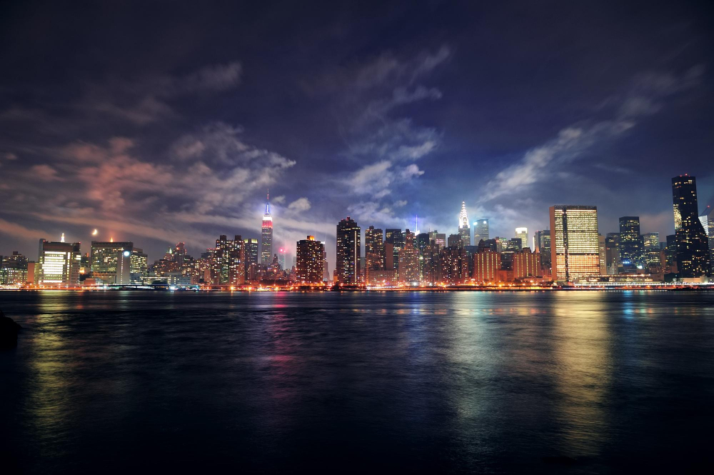 New York City skyline at night